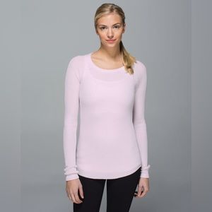 Lululemon Cabin Yogi Long Sleeve Neutral Blush / Heathered White
